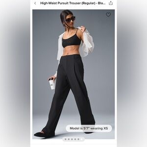 ALO High-Waist pursuit Black Trousers size XXS NWT